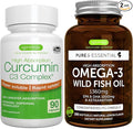 High Absorption Omega-3 Wild Fish Oil 1360mg + High Absorption Curcumin C3 Complex Bundle 1000mg EPA &amp DHA with Astaxanthin + + 300% Greater Absorption Curcuminoids with Rapid Uptake by Igennus