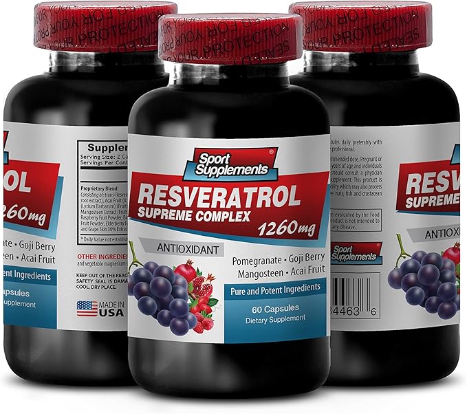 Resveratrol Supreme 1200mg Maximum Strength Plus 1200 Red Wine Supplements resveratrol Supplement red Wine resveratrol antioxidant red Wine Extract with resveratrol red Wine Grape Seed 2 Bottles