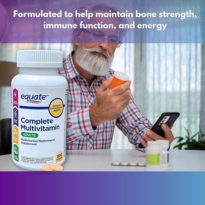 Multivitamin Multimineral Supplement Tablets for Adults- 200 Count (Pack of 1)