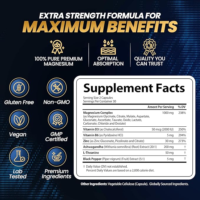 Biotin Complex &amp Magnesium Supplements Bundle (120 Capsules)
