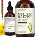 Sandhu's Mullein Drops for Lungs | Mullein Leaf Extract Supplement for Immune Lung &amp Respiratory Health Support | Alcohol Free Natural Herbal Tincture | 4 fl oz 2 Months Supply