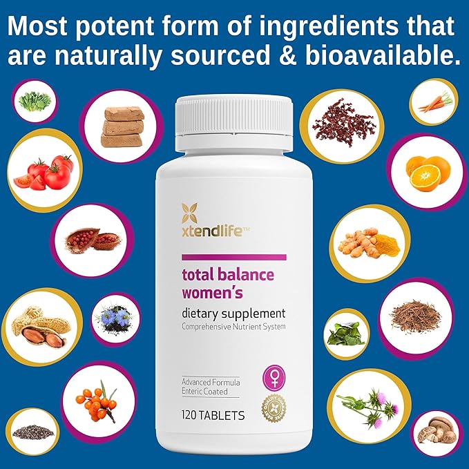 Xtendlife Total Balance Women’s Multivitamin for Immune Heart Digestive &amp Cellular Health - - Daily Support - 70+ Nutrients &amp Minerals - 30 Day Supply