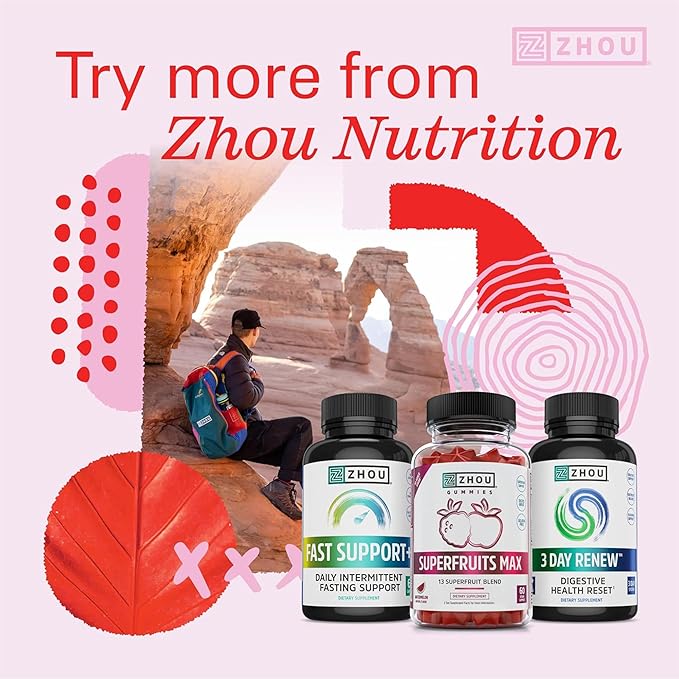 Zhou Vegan Multivitamin for Women &amp Men Daily Vegan Supplement Essential Multi Vitamin with Iron &amp Zinc for Energy Vitality Immune Support &amp Whole Body Health - 60 Veg Caps