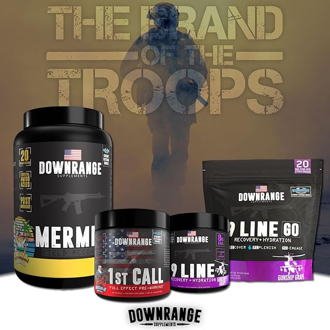 DownRange Mermite Whey Protein Powder Post Workout Muscle Recovery and Energy Support Drink Mix Supplement with 20g Whey Protein 9g Amino Acid 30 Servings (Banana)