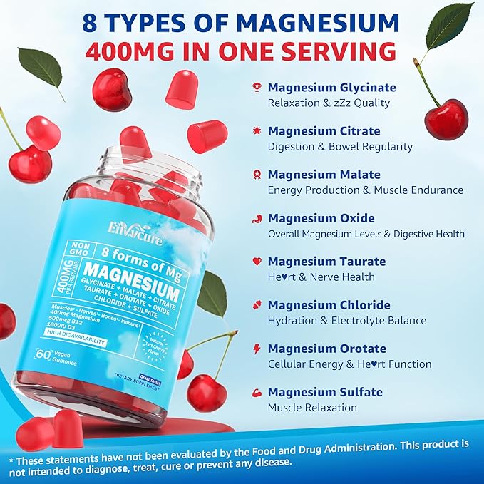 Magnesium Gummies 400mg &amp Vegan Omega 3 Gummies 1280mg