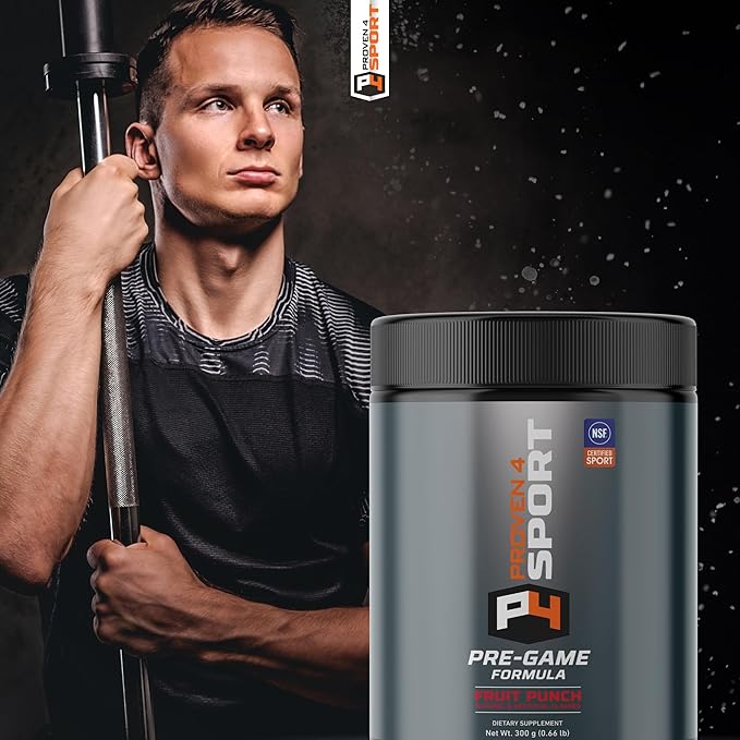 Proven4 Pre Workout Powder for Men and Women with Creatine - Beta Alanine - Caffeine NSF Certified preworkout Energy Supplement Fruit Punch 30 Servings