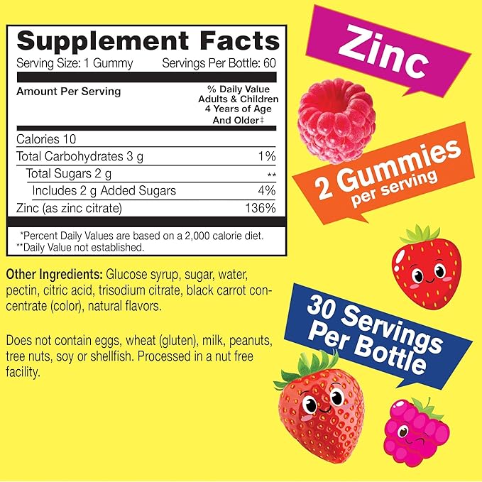 WellYeah Zinc Kids 15mg + Biotin Kids Gummies Bundle - Great Tasting Vitamin Supplement Gluten Free GMO Free Chewable Gummy