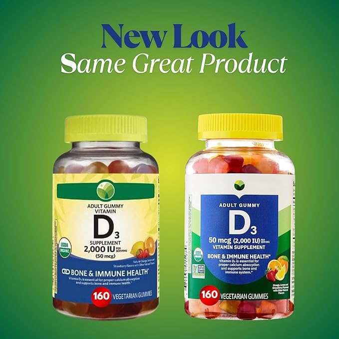 KP+ Vitamin D3 | Vitamin D3 Gummies 2000 IU | Bone &amp Immune Health Support | Vegetarian Gummies with Natural Flavors | 160 Count | Pack of 1