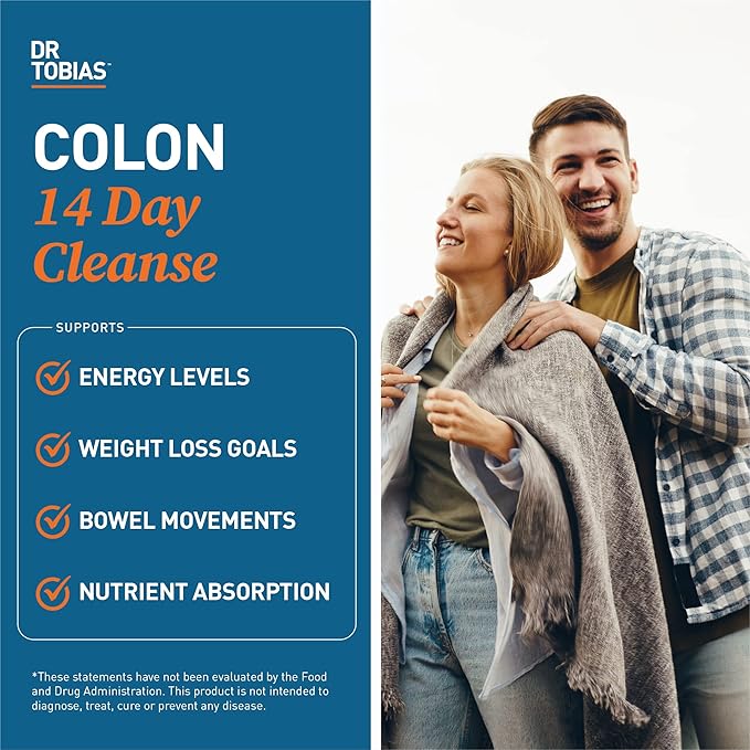 Dr. Tobias Colon Cleanse - Constipation Relief &amp Gut Health Support for Women &amp Men | 14 Day Colon Cleanser for a Gentle Colon Detox &amp Gut Flush - 4 Bottles of 28 Capsules