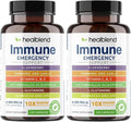 healblend 10 in 1 Immune Support Supplement Booster with Elderberry Zinc Echinacea Turmeric Lactobacillus Acidophilus for Adults (2 Pack)