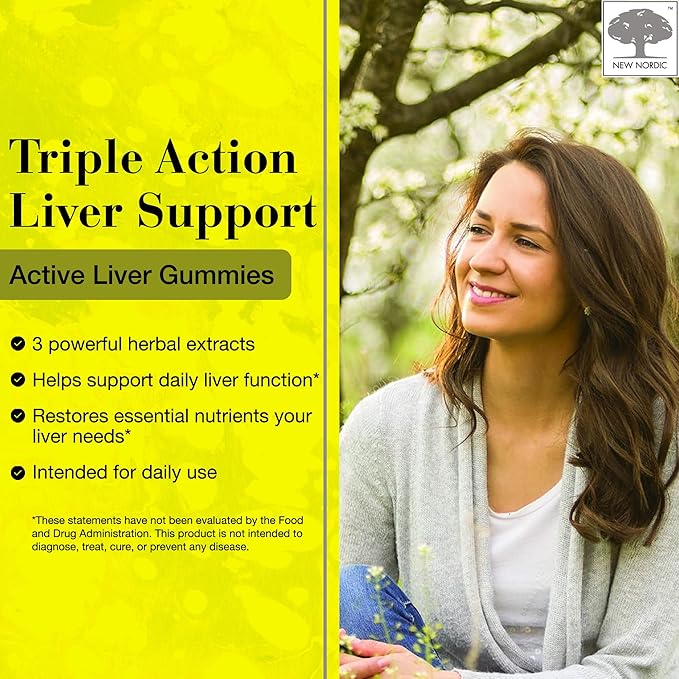 NEW NORDIC Eye &amp Liver Support Bundle Blue Berry Eye Vitamin (Strong) 120s Plus Active Liver Gummies 60ct