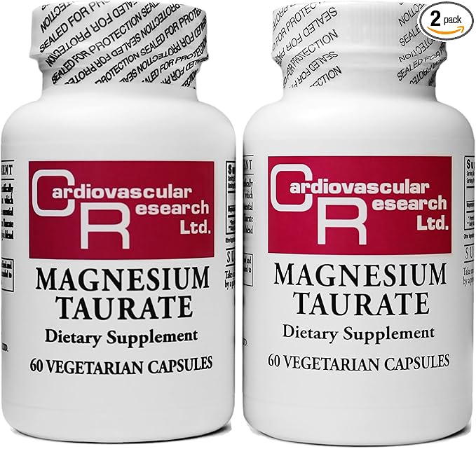 Cardiovascular Research Magnesium Taurate 125 mg New Tamper Resistant Store and Ship Box 120 Count