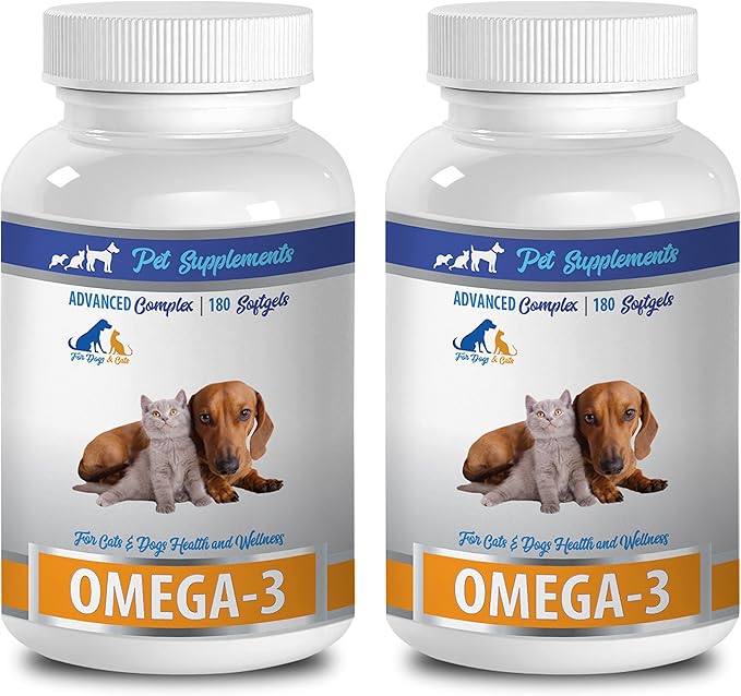 cat Joint Relief - Omega 3 - for Dogs and Cats - Health and Wellness - cat Sardines - 2 Bottle (360 Softgels)