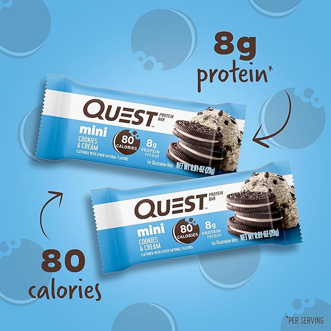 Quest Nutrition Mini Cookies &amp Cream Protein Bars High Protein Low Carb Keto Friendly 14 Count &amp Cheese Crackers Cheddar Blast High Protein Low Carb