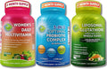 Vegan Immune &amp Gut Health Support Bundle – Women's Daily Multivitamin with Iron + 3-in-1 Probiotic with Digestive Enzymes &amp Prebiotics + Liposomal Glutathione 500mg with Organic Whole Foods Tr