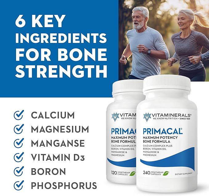 VITAMINERALS 95 Primacal® Bone Support Maximum Potency Calcium Magnesium for Bone Loss (240)