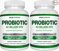 Arazo Nutrition Probiotic 40 Billion CFU - Shelf Stable with Prebiotics and Acidophilus - Stable Potency Until Expiration – Time Delay Release Probiotics (Pack of 2)