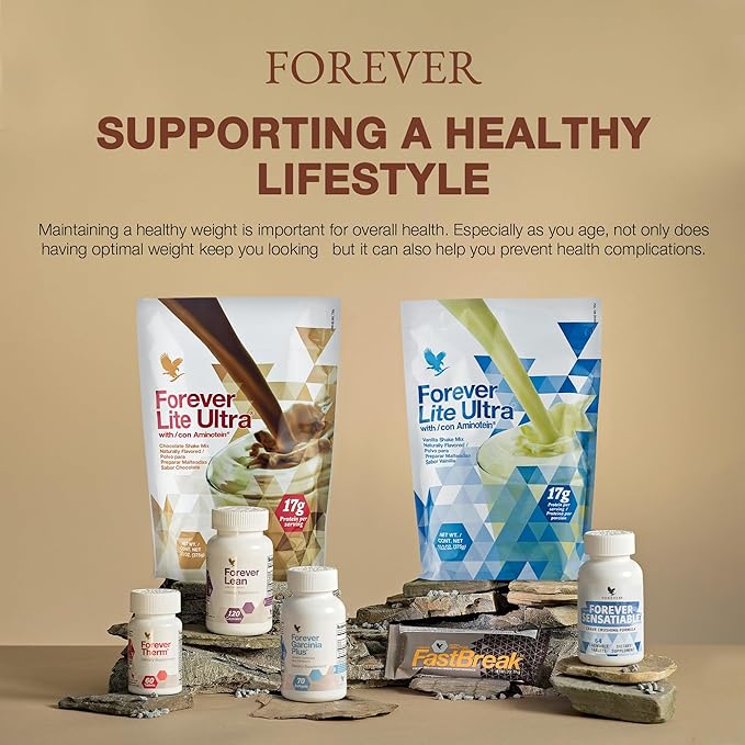 Forever Living - Lite Ultra Chocolate Protein Shake Mix with Aminotein Low Carb Drink for Lean Muscle Mass 13.2 oz