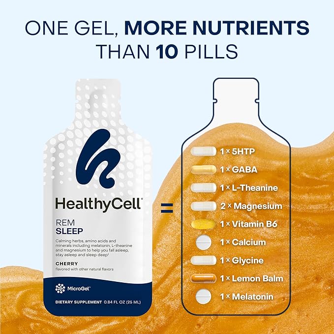 Healthycell REM Sleep Aid Supplement + Bioactive Multivitamin for Women &amp Men Bundle