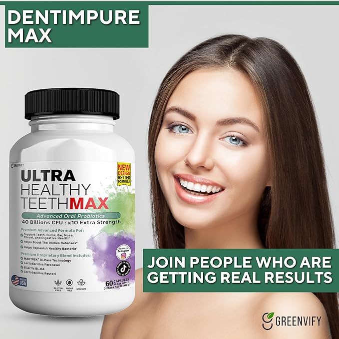 Ultra Healthy Teeth Max Probiotic Supplement 40 Billion CFU 60 Capsules Advanced Oral Health Formula (2)
