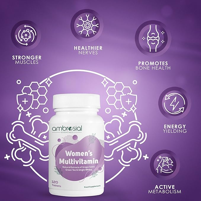 AMBROSIAL Women's Multivitamin Tablets for Womens (Pack of 1-120 Tablets)