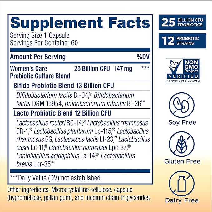 Renew Life Probiotic for Men &amp Women Bundle Bundle Pribiotic Supplements for Digestive &amp Immune Support Shelf Stable Gluten Free Extra Care (30B CFU) &amp Women's Care (25B CFU) 60 Capsul
