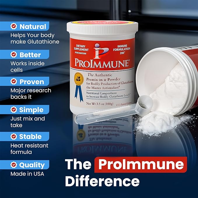 Glutathione Supplement 2 Month Supply of Glutathione Powder Precursor – ProImmune Immune Formulation 200® for Powerful Immune Support - Doctor-Formulated Antioxidant Complex 62 Servings