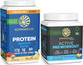 Active Preworkout Hydration Blend &amp Vanilla Organic Plant Based Protein Powder Set | Bundle &amp Save | Non-GMO Soy Dairy Filler &amp Gluten Free (32 Servings Protein 30 Servings Blue Rasp Pre