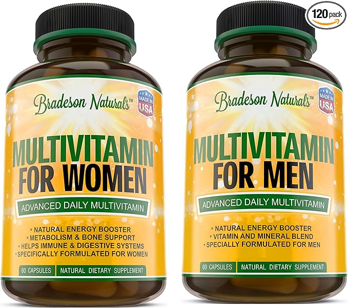 Women's Multivitamin Supplement + Men's Multivitamin Supplement. Vitamins A C D E &amp Vitamin B Complex.Immune &amp Female Support.Improves Cardiovascular &amp Prostate Health. Antioxidant &amp N