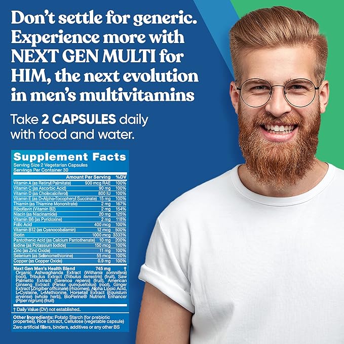 Eu Natural Next Gen Multivitamin Bundle for Him &amp Her- Optimized Daily Support for Energy Heart Bone Hair &amp Skin Health and More