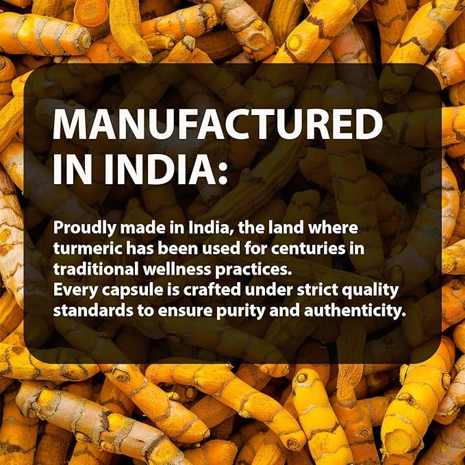 Curcumin Capsules - Antioxidant Properties | for Joint Comfort &amp Anti-Aging| Inflammation Relief | 60 Veg Capsules (60)