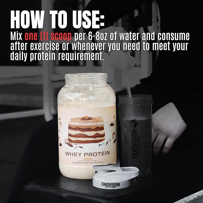 Ekkovision Protein Powder Brownie Batter Flavor 25 G Whey Protein per Scoop Low Lactose High Protein for Men &amp Women With Active Lifestyles Perfect for Shakes Smoothies and Recipes 60 Serv