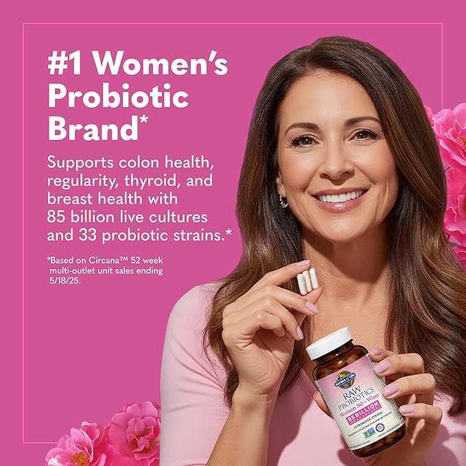 Garden of Life Raw Probiotics Women 50 &amp Wiser - 85 Billion Live Cultures - Probiotic Supplement with Bulgarian Yogurt &amp Eastern Europe Wild Kefir Culture - 90 Vegetarian Capsules