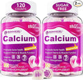 Sugar-Free Calcium Citrate Gummies 1000mg w/Vitamin D3 K2 Magnesium Zinc Boron Manganese Copper for Bone Muscle &amp Immune Ultimate Absorption Calcium Supplement for Women &amp Men - Vegan