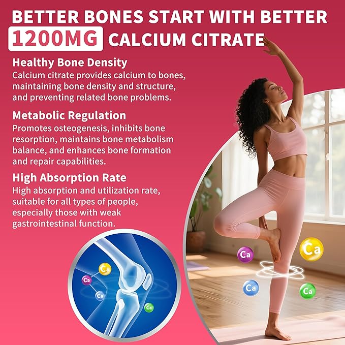 (3 Pack) Calcium Citrate 1200 mg Gummies for Women &amp MenCalcium Supplements for WomenHigh Absorption for Bone Muscle Healthy - Easy to Digest Sugar FreeVeganPeach Flavor90 Day Supply