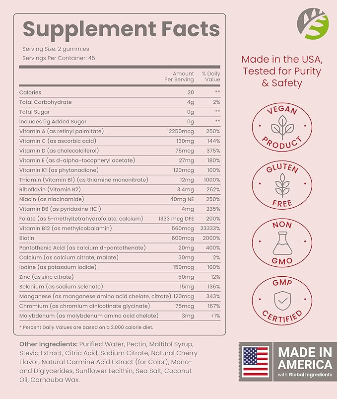 BariSlim Advanced Bariatric Multivitamin Gummies - Specially Formulated Bariatric Vitamins for Patients After Weight Loss Surgery - Supports Energy &amp Immune Health | Raspberry (90 Vegan Gummies)