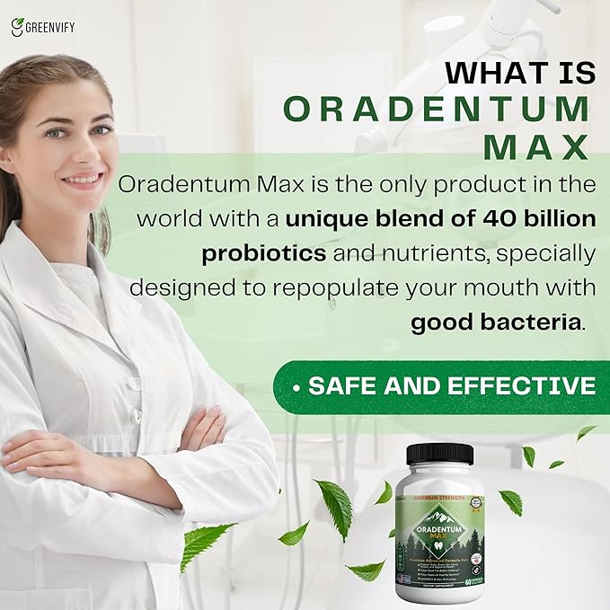 Oradentum Max Probiotic Supplement 40 Billion CFU 60 Capsules 30 Day Supply (1)