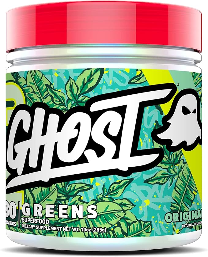 GHOST Greens Powder Original - 30 Servings - 19 Superfood Greens &amp Reds Powder Fruits Vegetables Spirulina &amp Chlorella Prebiotics 10 Billion CFU Probiotic &amp Digestive Enzymes - Glut