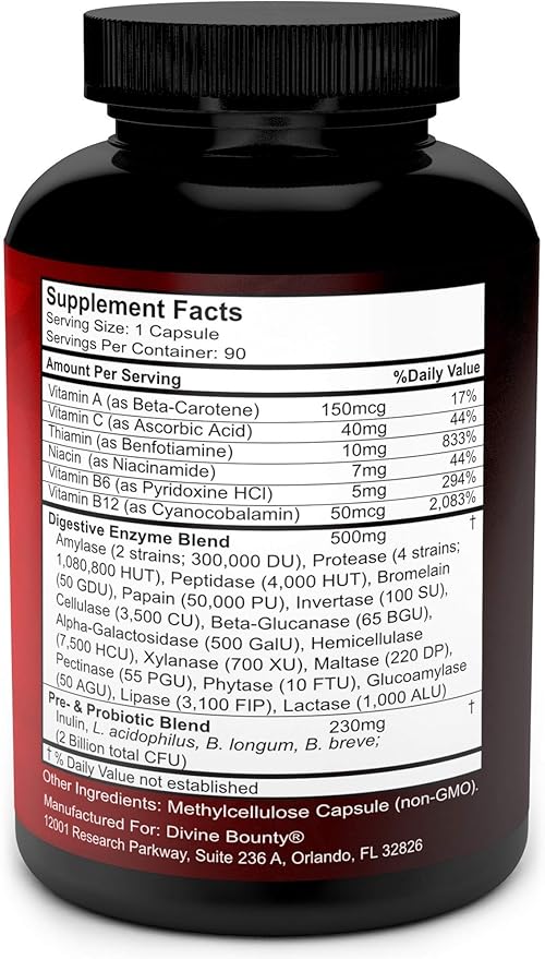 Divine Bounty Digestive Enzymes with Probiotics &amp Men's Multivitamin Bundle