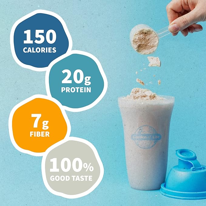 Garden of Life Powder Protein Greens Chocolate Organic 22 Ounce &amp Vegan Protein Powder - Raw Organic Meal Replacement Shakes - Vanilla - Pea Protein