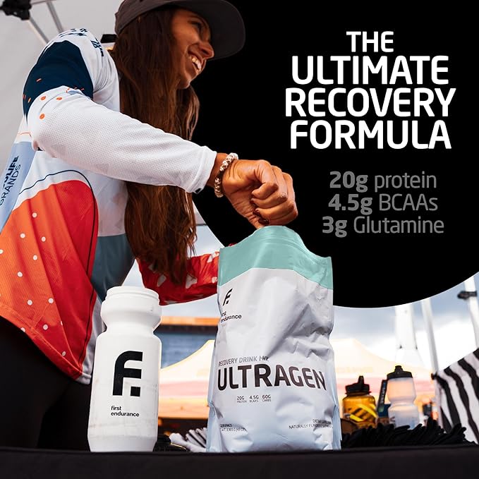 FIRST ENDURANCE Ultragen Workout Recovery Drink Powder Protein Mix Boosts Energy Accelerates Recovery | Vanilla 15 Servings