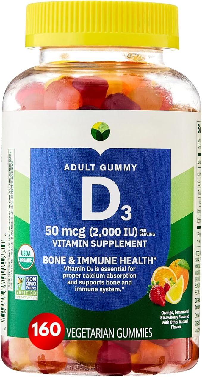 KP+ Vitamin D3 | Vitamin D3 Gummies 2000 IU | Bone &amp Immune Health Support | Vegetarian Gummies with Natural Flavors | 160 Count | Pack of 1