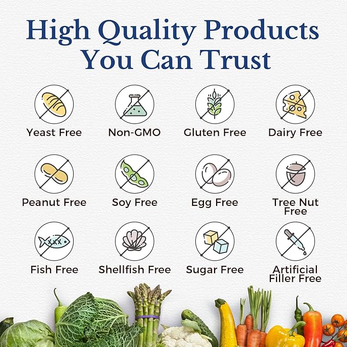 Vitalitown Probiotics 200 Billion CFUs 36 Strains | Shelf Stable Acid &amp Bile Resistant | Intensive Digestive &amp Immune Support | Men &amp Women Probiotics | Vegan Non-GMO | 60 ct