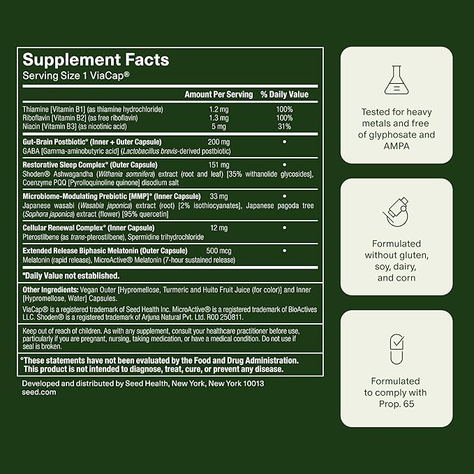Seed DS-01 Daily Synbiotic &amp PM-02 Sleep + Restore Bundle - Probiotic and Sleep Aid for Women and Men - Vegan - 30-Day Supply