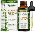 Vitamin D3 K2 (MK-7) Peppermint Drops for Adults - 930 Drops Ultra Concentrated Formulation 1208 IU Vitamin D3 25 MCG - Precision Micro-Dosing Dropper for Calcium &amp Bone Support