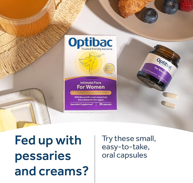 OptiBac Probiotics for Women - 30 Capsules | Vaginal Probiotic with Lactobacillus rhamnosus GR-1 &amp Lactobacillus reuteri RC-14 | Supports Intimate Flora pH Balance &amp Urinary Health