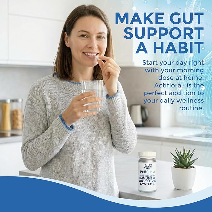 Kendy Actiflora Probiotic + Prebiotic &amp Synbiotic Capsules – Advanced Formula w/L. bulgaricus for Digestive Health &amp Gut Balance – 45 Billion CFU Daily Supplement – 200 Capsules (2 Packs)