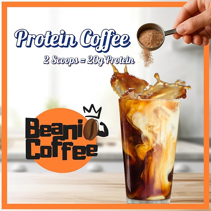 Caramel Protein Iced Coffee – Instant Collagen Coffee with High CGA for Energy &amp Focus – Sugar-Free Dairy-Free Lactose-Free Keto &amp Fasting Friendly – 100mg Caffeine – 15 Servings