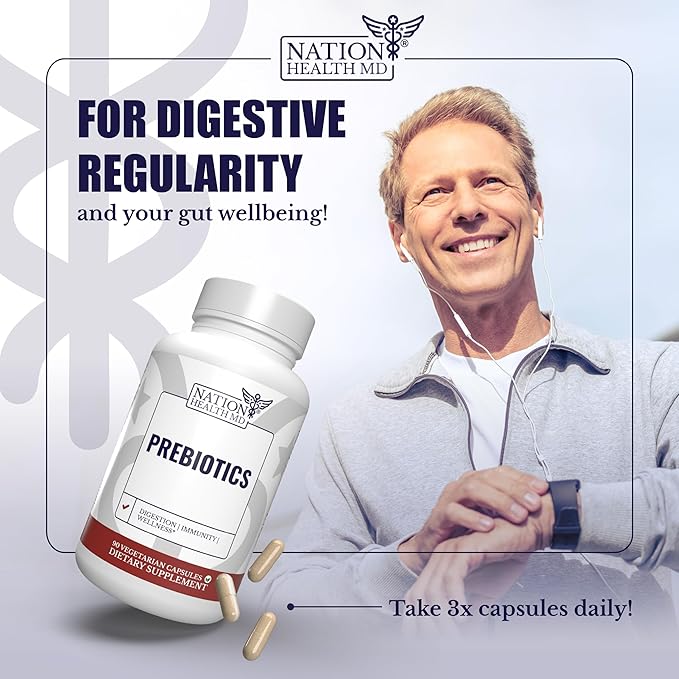 Prebiotics for Digestion Immunity and Wellness - with Inulin from Jerusalem Artichoke and Chicory Root - Prebiotics for Women &amp Men 90 Capsules