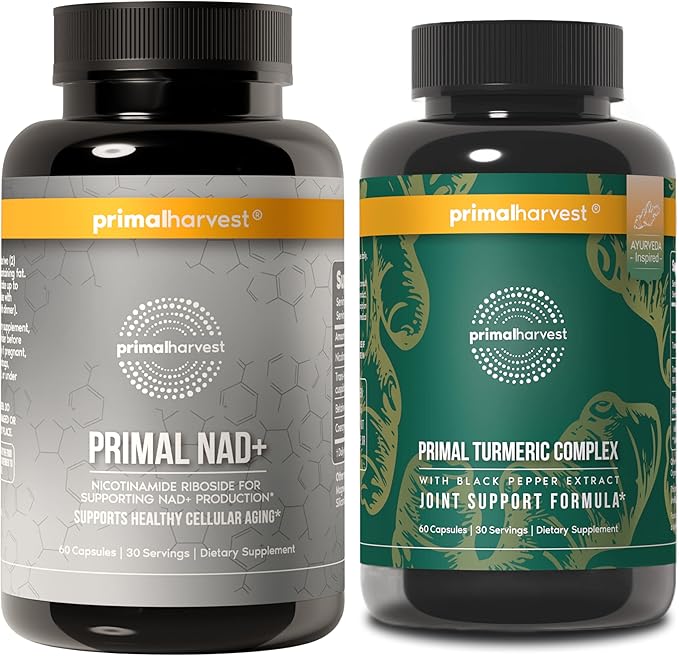 Primal Harvest Daily Two-Step Routine | NAD+ + Turmeric | 2 Pack | 30 Day Supply